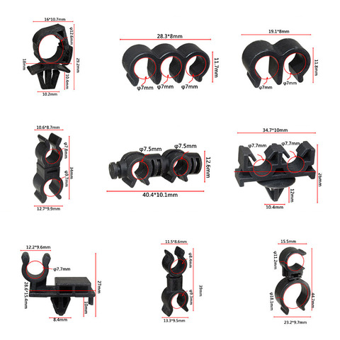 20 piezas de automóviles Cables aire abrazadera de tubo de plástico de Nylon oleoducto separación Base fija capó del coche puntal Prop varilla Clip retenedor ► Foto 1/6