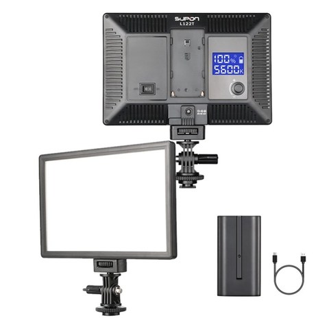 SUPON L122T iluminación luz LED para vídeo LCD Ultra Thin Bi-Color y regulable DSLR estudio lámpara de luz LED Panel para la cámara ► Foto 1/6