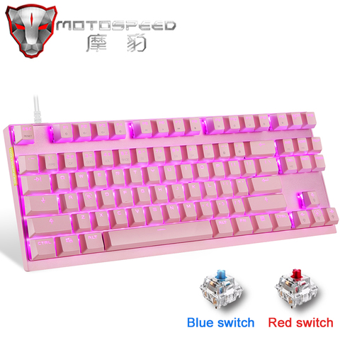 Motospeed-Teclado mecánico para juegos en inglés/ruso retroiluminación LED RGB, teclado ergonómico láser con cable USB para PC, ordenador y Jugador ► Foto 1/6