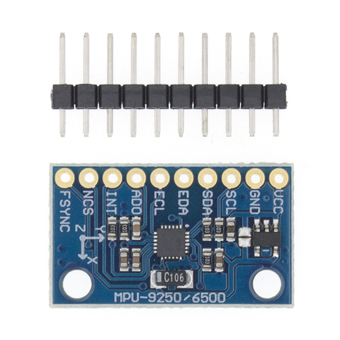 Módulo de sensor de 9 ejes MPU-9250, giroscopio de Thriaxis de comunicación I2C/SPI + acelerómetro triaxial + campo magnético triaxial, GY-9250 ► Foto 1/6