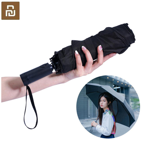 Youpin WD1-sombrilla de aluminio impermeable para hombre y mujer, Parasol automático para lluvia y sol, a prueba de viento, UV, para verano ► Foto 1/6