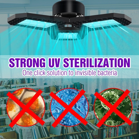 E27 lámpara UV desinfectar bacteriana 40W 60W 80W germicida luz ultravioleta esterilizador UVC lámpara de ozono 220V 110V antibacteriano Luz ► Foto 1/6