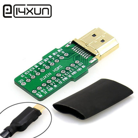 EClyxun 1 piezas DIY estándar HDMI soldadura Macho Jack enchufe 19 Pin Cable conector 19 + 1 chapado en oro enchufe de reparación tubo retráctil de calor ► Foto 1/5