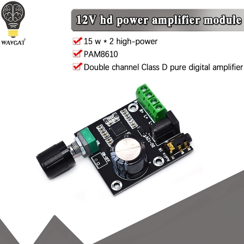 Placa de amplificador de Audio, superfino, 2x15W, PAM8610, Clase D, Doble potencia Digital, 12V ► Foto 1/6