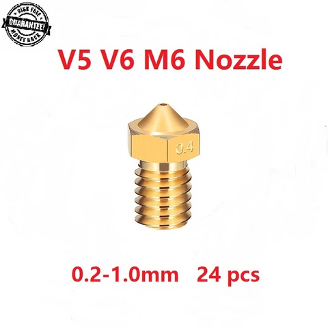 1 piezas 3D piezas de la impresora V5 V6 M6 tobera roscada 0,2, 0,25, 0,3, 0,4, 0,5, 0,6, 0,8, 1,0mm 1,75mm 3,0mm filamnet de Metal completo E3D nuevo ► Foto 1/6