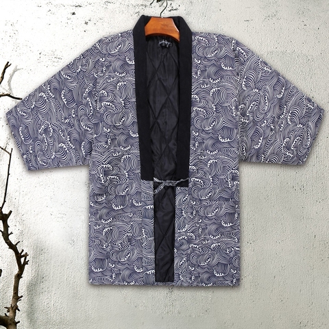 Kimono japonés, Haori, chaqueta de los hombres ropa de invierno cálido grueso acolchado estilo Folk Asia ropa Vestido japonés estilo Japón Japon ► Foto 1/6