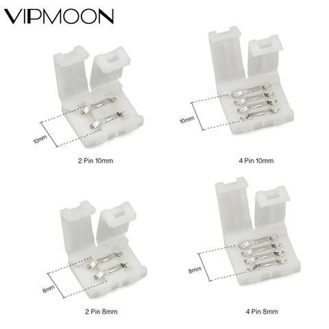 Tira de PCB de 5 a 100 Uds., Conector de Clip led de 2 pines y 4 pines, tira de PCB a tira de 8mm/10mm para 5050 3528 3014 5630, tira de luz LED de un solo color/ RGB ► Foto 1/6