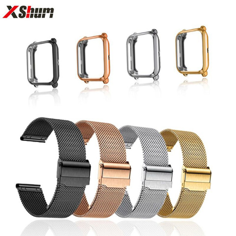 Correa para Amazfit Bip S U Lite GTS 2, Mini banda con funda de Metal de 20mm, Protector de pantalla para pulsera, accesorios para correa de reloj ► Foto 1/6