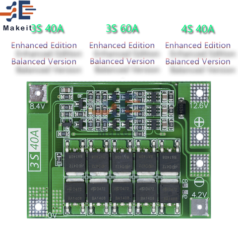 3S/4S Bms equilibrio ecualizador BMS 3S/4S 12V/24V Li-Ion de la batería de litio 18650 cargador Pcb Placa de protección Bms con equilibradores ► Foto 1/1