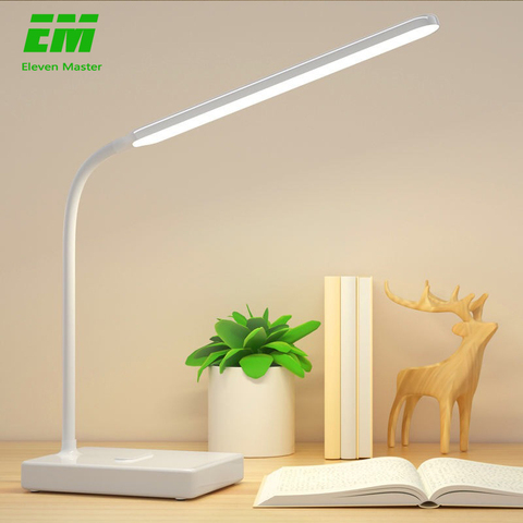 Lámpara regulable de sobremesa, iluminación táctil de escritorio con luz LED ZZD0008, con cuello de cisne, plegable, con protección ocular, para la sala de estar o para el estudio ► Foto 1/6