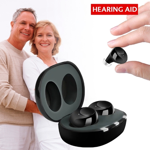 AMPLIFICADOR DE SONIDO Invisible para sordos y ancianos, dispositivo recargable por USB, 1 par ► Foto 1/6