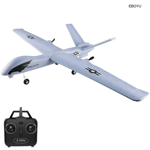 EBOYU-Dron teledirigido Z51 de 2,4G y 2 canales, avión teledirigido Predator de 660mm, Wingspan, de espuma, para lanzar a mano, planeador, Kit DIY para niños ► Foto 1/6