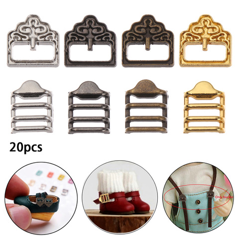 Hebillas de Metal de tres deslizamiento para DIY para muñecas, zapatos, bolsas, ropa, muñeca, decoración de ropa, botones de hebilla, accesorios, Mini 5,5/6,5mm, 20 Uds. ► Foto 1/6