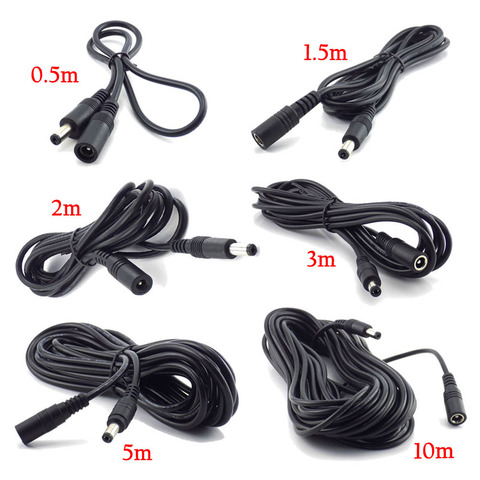 Extensión de Cable de alimentación 12V DC adaptador de Cable enchufe hembra a macho 5,5mm x 2,1mm para cámara CCTV tira de seguridad para el hogar cables de alimentación ► Foto 1/6