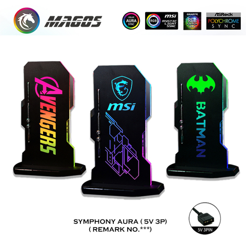 Soporte de tarjeta de Video RGB, soporte de logotipo personalizado, soporte de soporte GPU para gráficos Jack jugadores de computadora personalizar parte MOD ► Foto 1/5