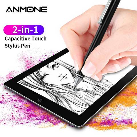 ANMONE-lápiz de pantalla 2 en 1 para tableta inteligente, lápiz capacitivo para escribir y dibujar, para ipad, adecuado para todos los dispositivos Android ► Foto 1/6