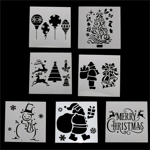 Plantillas de adornos con letras Merry Christmas DIY para dibujo para el hogar, plantilla de corte para niños, álbum de pintar, álbum de recortes, suministros de papelería, 1 ud. ► Foto 1/6