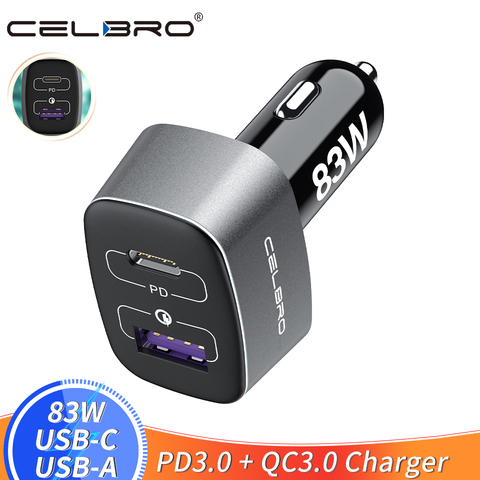 83W cargador de coche Dual USB C PPS PD 3,0 65W cargador de coche 30W/18W with cargador usb Puerto QC3.0 para portátil Ipad Pro Iphone Samsun ► Foto 1/6