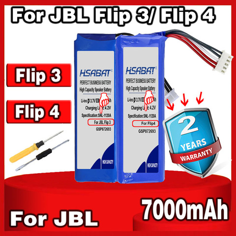 HSABAT-Batería de altavoz para JBL Flip 4 Flip4 Edición especial, 7000mAh, GSP872693 01, para JBL Flip 3 Flip3, color gris, GSP872693, P763098 03 ► Foto 1/3