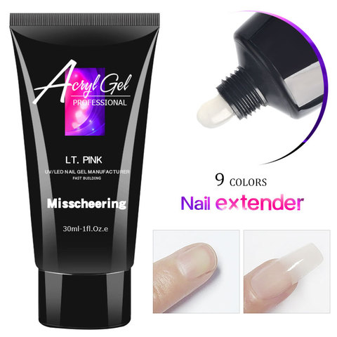 Gel para extensión de uñas 9 colores, 15ML/30ML acrílico, diseño multiusos, pegamento de diamantes de imitación ► Foto 1/6