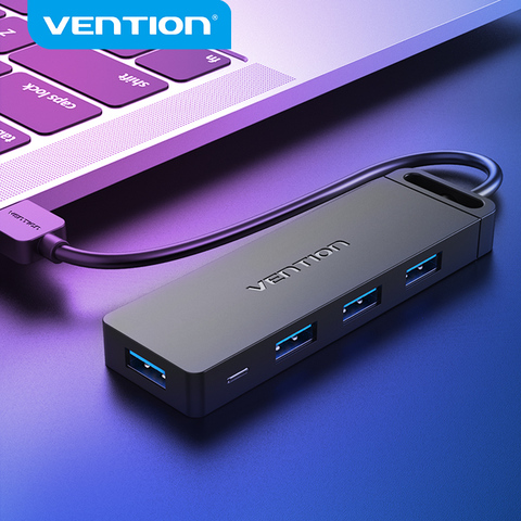 Convenio HUB USB 3,0 HUB USB 2,0 HUB Multi adaptador/divisor USB de 4 puertos velocidad con Puerto de carga Micro USB para PC portátil USB HUB ► Foto 1/6