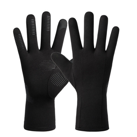 Guantes antideslizantes para ciclismo, resistentes al agua, de alta calidad, color negro, con pantalla táctil M/L/XL ► Foto 1/6