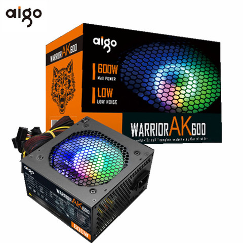 Go max-fuente de alimentación para PC, 600W, 80plus, negro, silencioso, 120mm, rgb, ventilador de 24 Pines, 12V, fuente de alimentación del ordenador ATX, BTC ► Foto 1/6