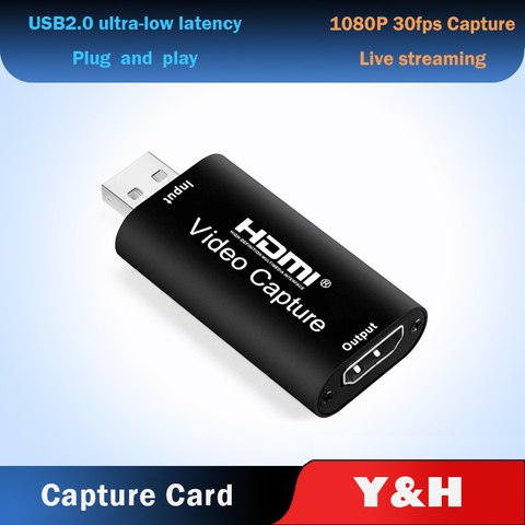 Y & H Tarjeta de captura de vídeo HDMI HD 1080P grabación de vídeo transmisión en vivo a través de DSLR, videocámara, cámara de acción ► Foto 1/6