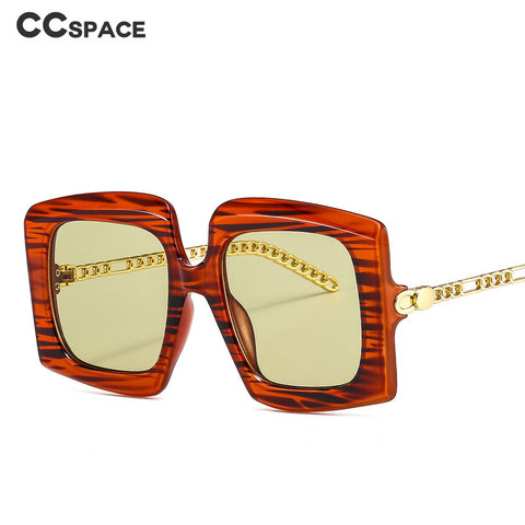 Gafas de sol de estilo Vintage para hombre y mujer, anteojos de sol unisex de gran tamaño, con cadena, a la moda, con protección UV400, 46616 ► Foto 1/6