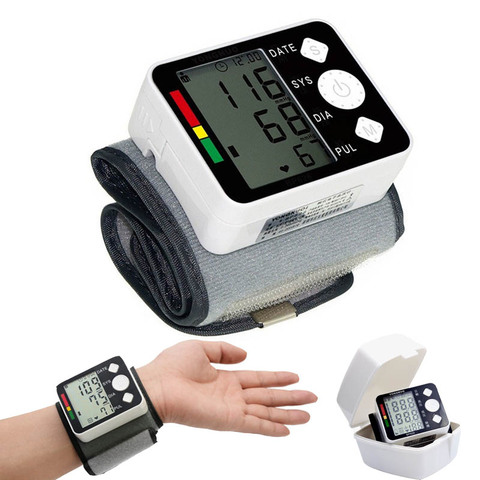 La atención de la salud de la muñeca BP medidor de presión arterial monitor máquina de presión arterial esfigmomanómetro médico tonometer ► Foto 1/6