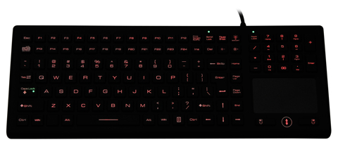 Teclado IP68 de silicona resistente al agua, lavable, con retroiluminación y panel táctil ► Foto 1/2