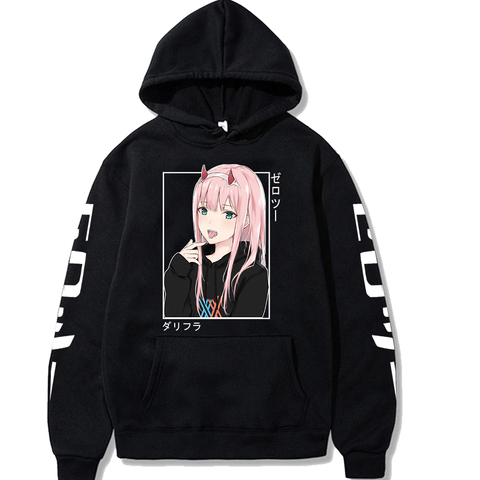 Darling In The Franxx de Anime Zero Two, sudaderas con capucha Harajuku, ropa de calle informal, sudaderas con imágenes, Unisex ► Foto 1/6