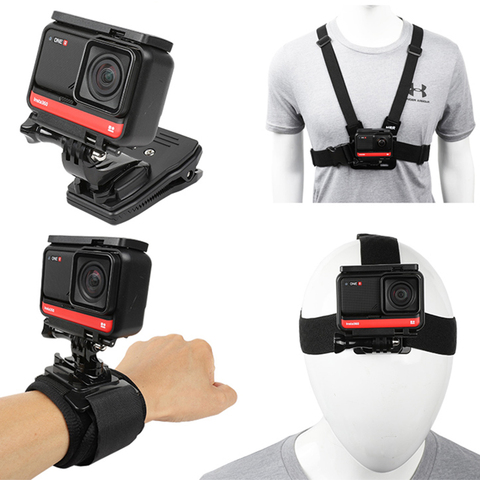 Montaje de la correa de la cabeza para Cámara de Acción Insta360 One R GoPro, soporte de pecho para hombro, mochila, accesorios para cámara ► Foto 1/6