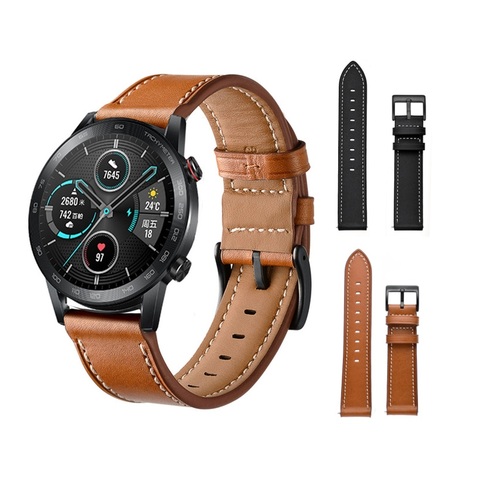 Correa de cuero genuino para reloj Honor Magic 2 46mm, repuesto para Huawei Watch GT 2 46mm, accesorios nuevos ► Foto 1/6