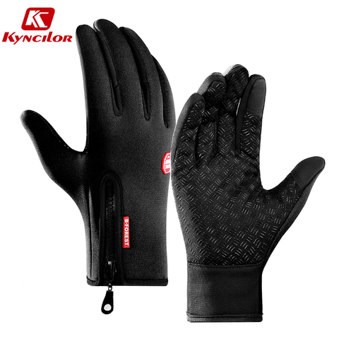 Kyncilor-guantes de ciclismo cálidos para hombre y mujer, resistentes al agua, de dedo completo, con pantalla táctil de camuflaje, para invierno ► Foto 1/6