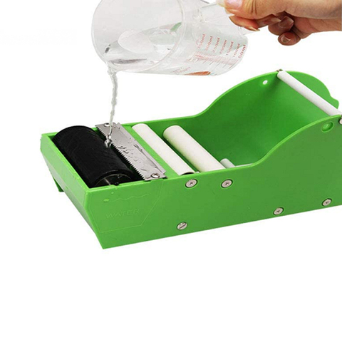 Dispensador de embalaje de cinta de papel Kraft engomado activado con agua, cortador de cinta de papel Kraft verde para envío, cartón y sellado de cajas ► Foto 1/6