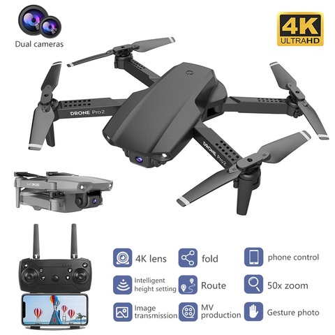 Dron E99 Pro 4K con flujo óptico, cuadricóptero con cámaras duales, plegable RC, seguimiento inteligente, cámara de Super gran angular ► Foto 1/6