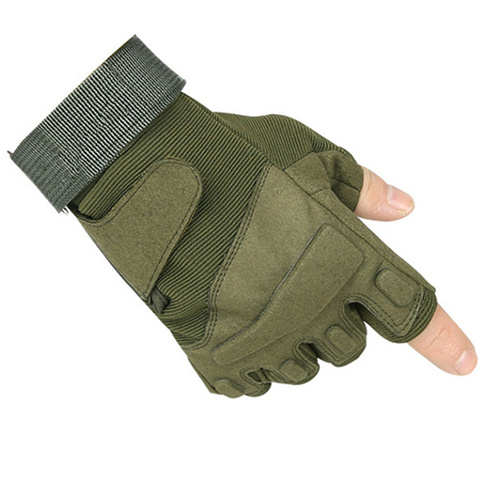 Guantes tácticos militares sin dedos para deportes al aire libre, guantes protectores EVA para motocicleta de combate, guantes de medio dedo del ejército ► Foto 1/6