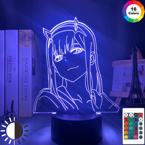 Lámpara 3d de Anime Zero Two, luz de noche para niños, niñas, decoración de dormitorio, luz de Manga, regalo, lámpara de luz nocturna Darling In The Franxx ► Foto 1/6