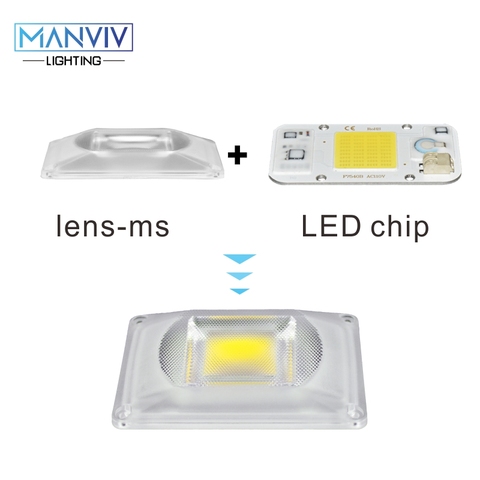 Chip LED COB regulable + Reflector de lente, Chip IC inteligente, 50W, 30W, 20W, 230V, bricolaje, proyector LED, Chip de luz de cultivo, 1 Juego ► Foto 1/6