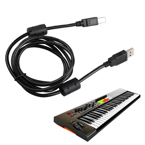 Conectores de teclado de música para dispositivos electrónicos, Cable USB 2,0, chapado en plata, para principiantes, 61, 49 y 25 teclas, controlador compacto MIDI, color negro ► Foto 1/6