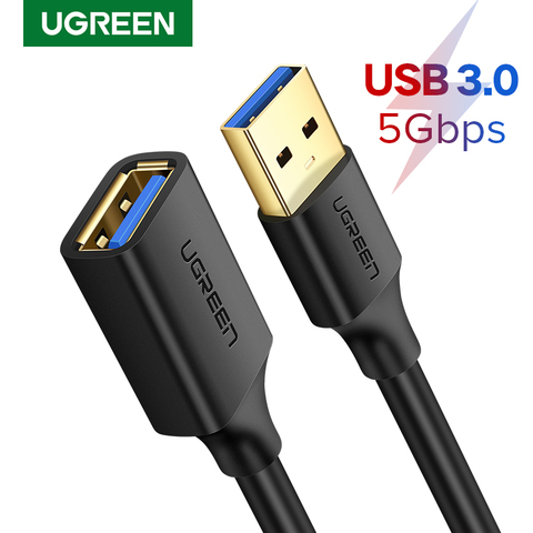 Cable de extensión Ugreen USB 3,0 Cable para Smart TV PS4 ordenador portátil macho a hembra 3,0 2,0 Cable de datos extensor USB a USB ► Foto 1/6