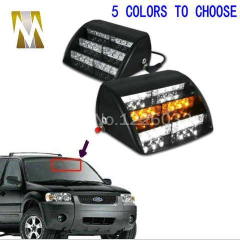 18 LED vehículo de emergencia las luces panel de parabrisas Flash de advertencia rojo/azul/ámbar/blanco Luces de policía LED envío gratis ► Foto 1/6