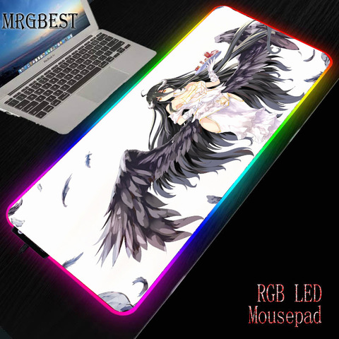 MRGBEST 900X400X3mm Japón Personaje de Anime Overlord carácter alfombrilla de ratón de goma antideslizante teclado de escritorio Pad gran RGB Mouse Pad LED ► Foto 1/6