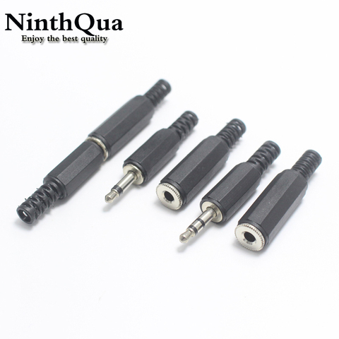 1/2/5 pares 3,5mm 2/3 polos mono Audio estéreo masculino conector de clavija hembra conector de soldadura toma de soldadura de presión fría adaptador eléctrico ► Foto 1/6