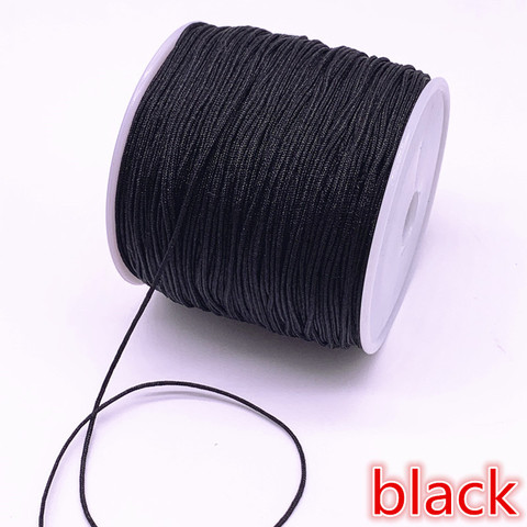 10 metros/lote 0,4-1,5mm negro Cordón de Nylon hilo nudo chino Macrame pulsera de cordón trenzado cadena DIY borlas hilo ► Foto 1/4