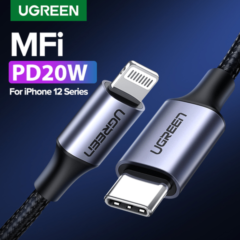 UGREEN-Cable USB C a Lightning para iPhone 12, mini Pro Max, PD18W, 20W, Cable PD de carga rápida para MacBook, iPad Pro, Cable USB ► Foto 1/6