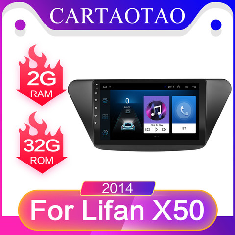 Reproductor Multimedia de vídeo para coche, Radio con navegación GPS, Bluetooth, wifi, Android 8,1, 9 pulgadas, 2,5d, para Lifan X50, android 2014 ► Foto 1/6