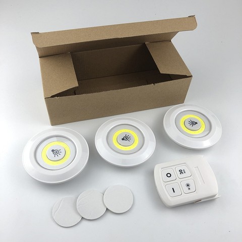 Luz LED para debajo de gabinete regulable con mando a distancia, luces LED con batería, para armario y baño, novedad ► Foto 1/6