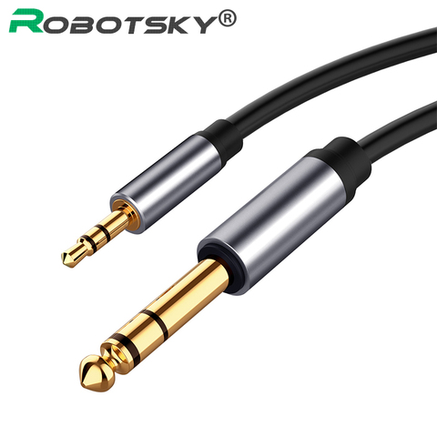 Cable de Audio Robotsky Jack 3,5 de 6,5mm, Adaptador de Audio macho a 3,5 macho para auriculares de coche, convertidor de Cable de extensión Xiaomi redmi 3,5 ► Foto 1/6